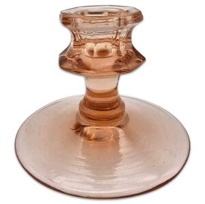 Vintage Antique Pink Depression Glass Candle Stick Holder